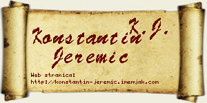 Konstantin Jeremić vizit kartica